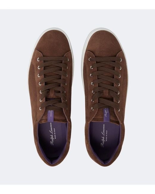 Ralph Lauren Brown Suede Sneakers for men