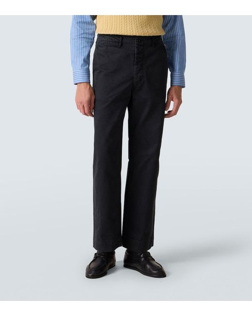 Auralee Blue Cotton Chinos for men
