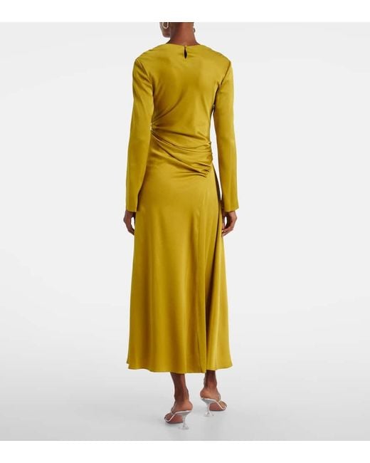 Jonathan Simkhai Yellow Midikleid Odessa Aus Satin