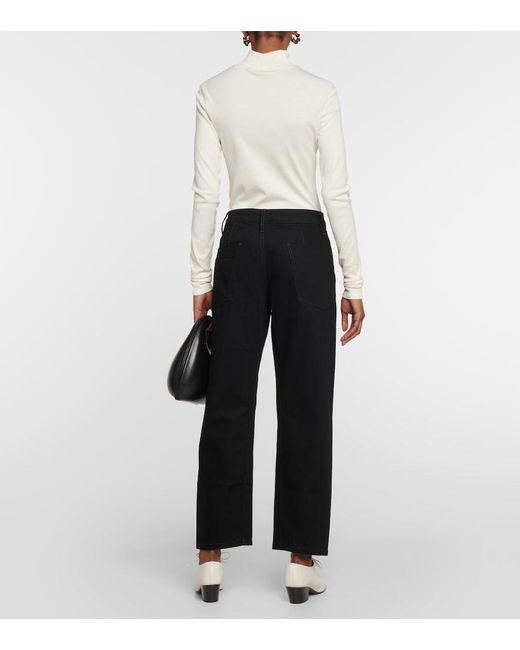 Lemaire Black Mid-Rise Slim-Straight Jeans