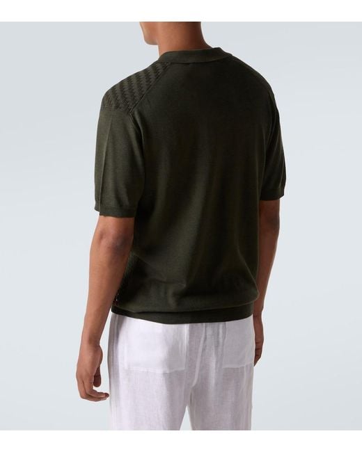 Orlebar Brown Green Horton Silk And Cotton Polo Shirt for men