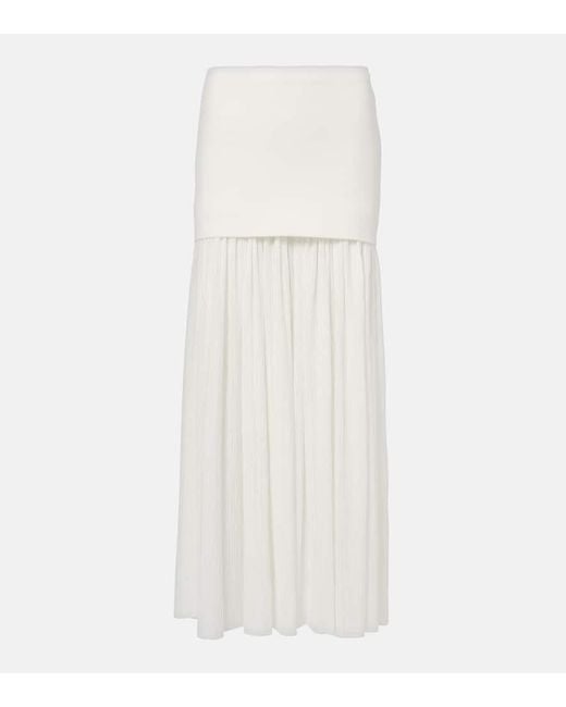 Proenza Schouler White Paige Pleated Crepe Chiffon Maxi Skirt