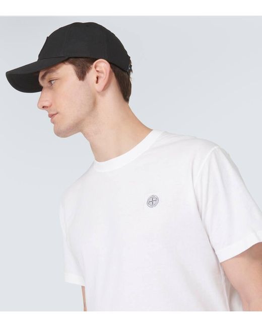 Stone Island White Compass Cotton Jersey T-shirt for men
