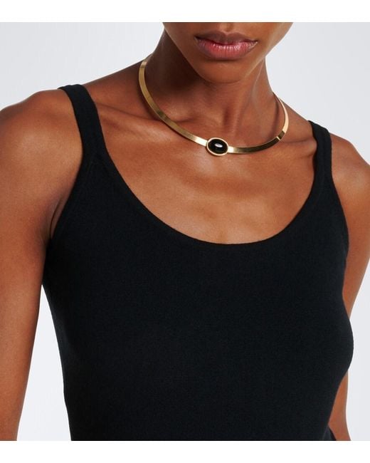 Max Mara Black Knitted Wool-Blend Tank Top