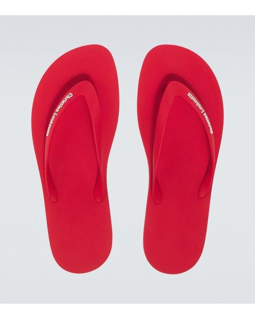 Christian Louboutin Red Logo Thong Sandals for men