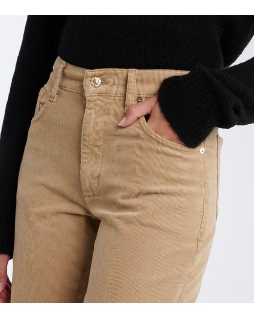 7 For All Mankind Natural Stovepipe Cotton-Blend Corduroy Straight Pants