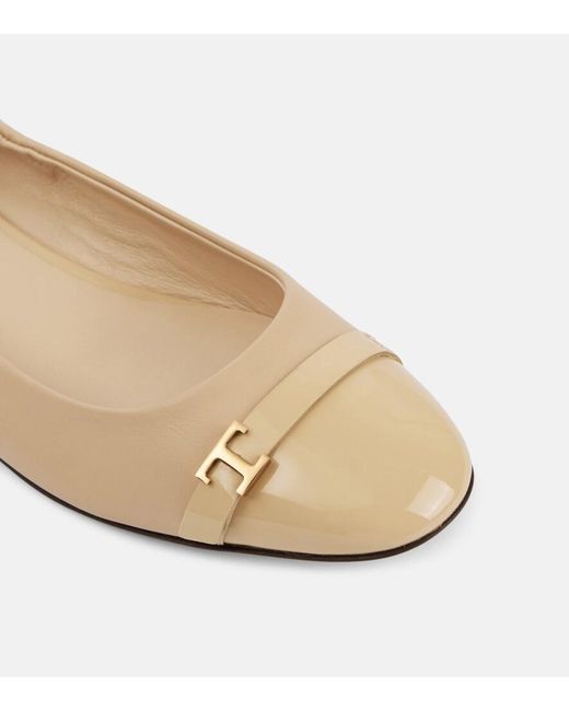 Tod's Natural Leather Ballet Flats