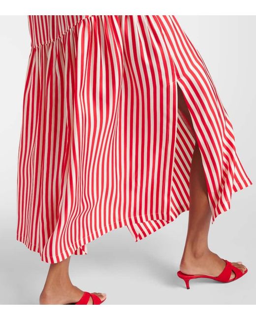 送料関税込★MAX MARA★フェイサイトストライプシルクツイル Max Mara Faesite Stripe Long Sleeve Silk Twill Shirtdress