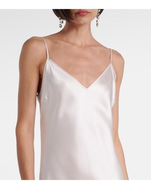 Joseph White Silk Satin Slip Dress