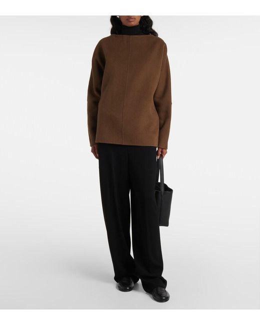 TOVE Brown Wool-Blend Long-Sleeve Knit Top
