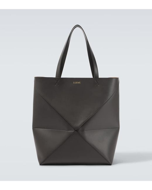 Loewe Black Puzzle Fold Xl Leather Tote Bag for men