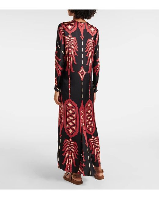 Johanna Ortiz Red Printed Silk Tunic