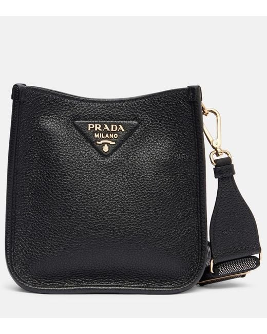 Prada Black Schultertasche Mini Aus Leder