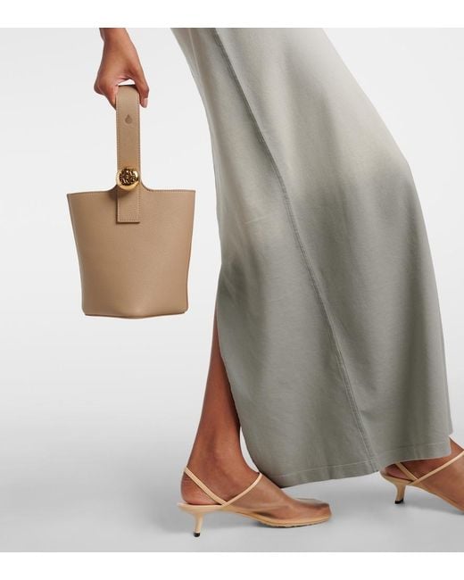 Loewe Natural Pebble Mini Leather Bucket Bag
