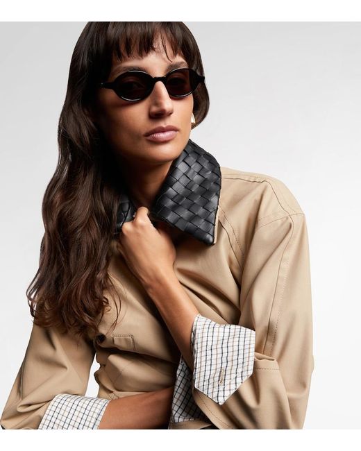 Bottega Veneta Brown Classic Oval Sunglasses