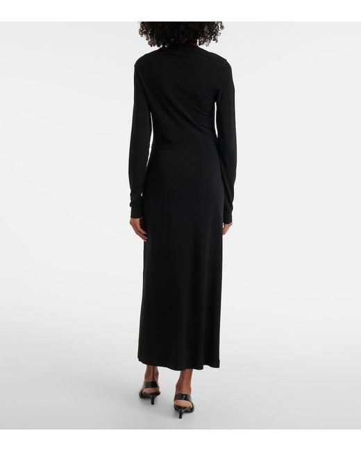 Totême Black Jersey Draped Dress