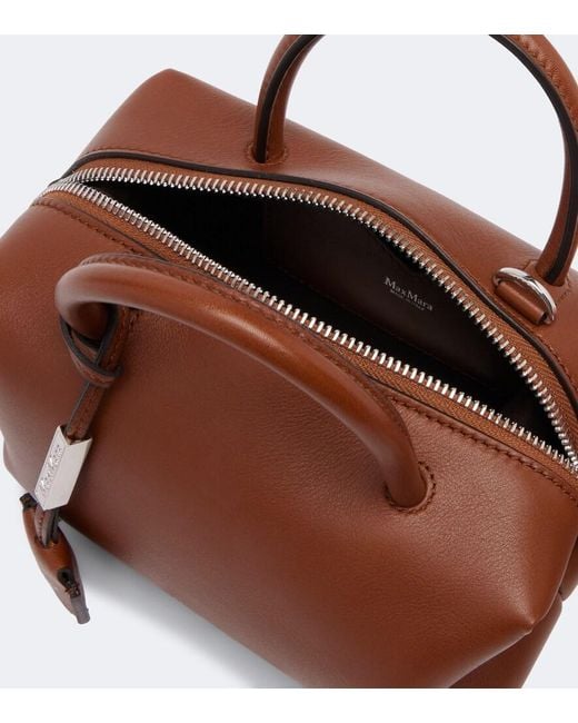 Max Mara Brown Small Leather Top-Handle Bag
