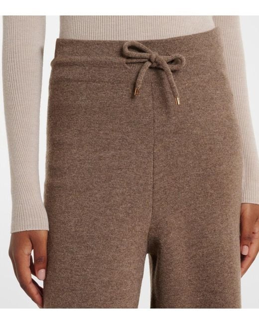 Agnona Brown Cashmere, Wool, And Silk Wide-Leg Pants