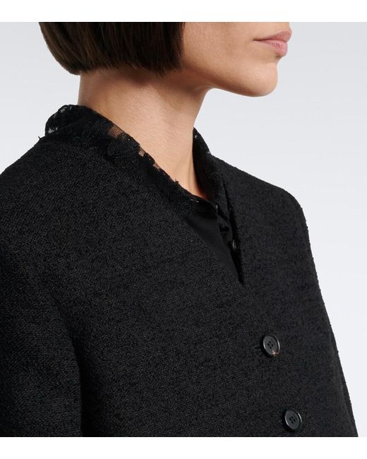 Fendi Black Wool-Blend Boucle Jacket