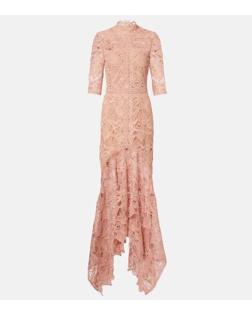 Costarellos Pink Kalissa Guipure Lace Cocktail Dress
