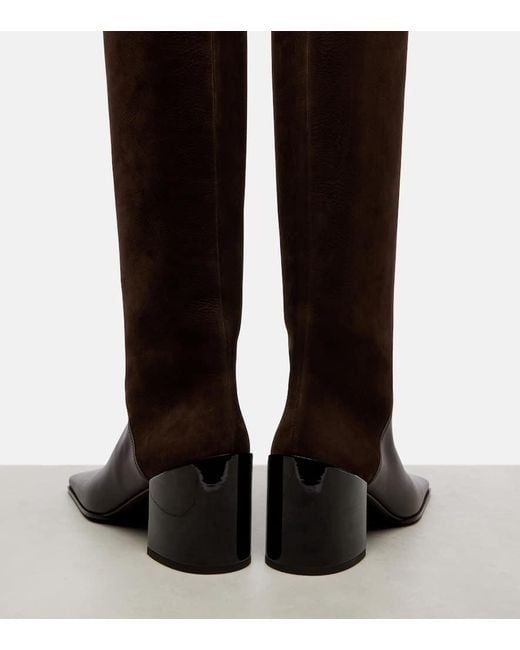 Alaïa Brown 55 Leather Knee-High Boots