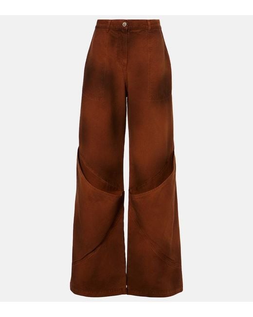The Attico Brown Shaded Baggy Jeans