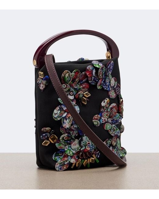 Dries Van Noten Black Small Embellished Top-Handle Bag