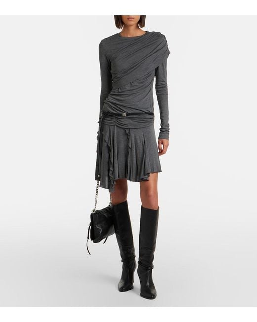 Isabel Marant Gray Rosinda Asymmetric Draped Miniskirt