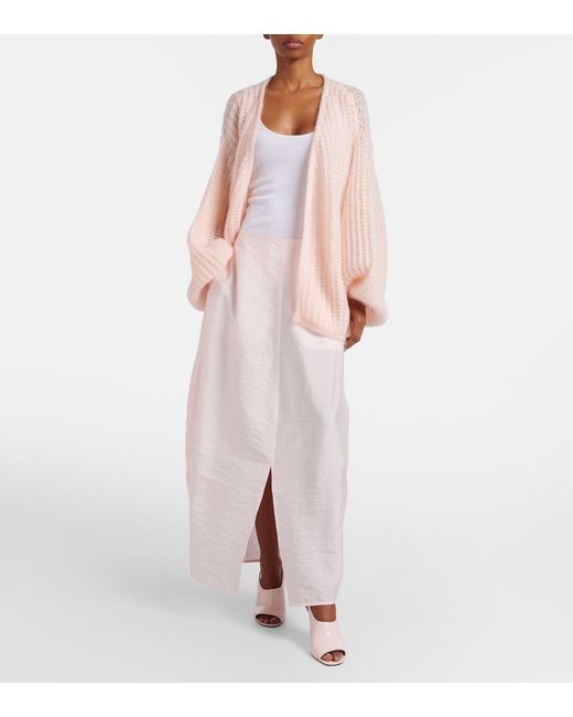 Totême Pink Open-Knit Oversized Mohair-Blend Cardigan