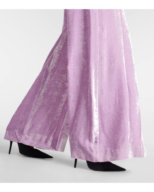 Pantalon ample a taille haute en velours Nina Ricci en coloris Pink