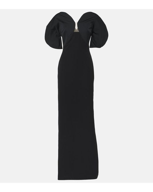 Safiyaa Black Karla Crepe Gown