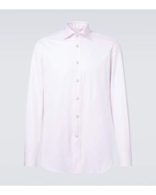 Kiton White Cotton Shirt for men