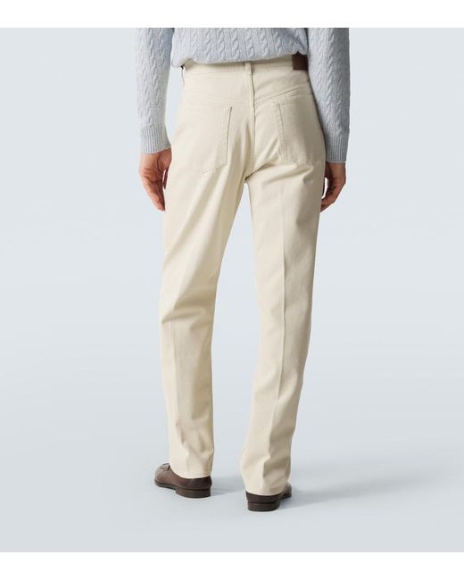Dunhill White Cotton Straight Pants for men
