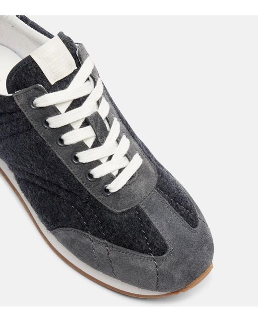 Totême  Blue Suede-Trimmed Sneakers