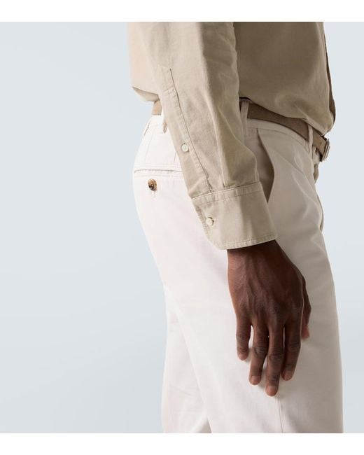 Camicia di Brunello Cucinelli in Natural da Uomo