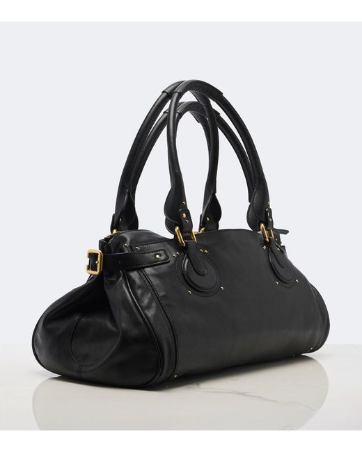Chloé Black Paddington Xl Leather Shoulder Bag