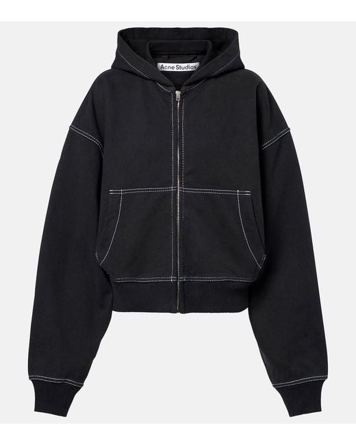 Sudadera De Algodon Con Logo Acne de color Black