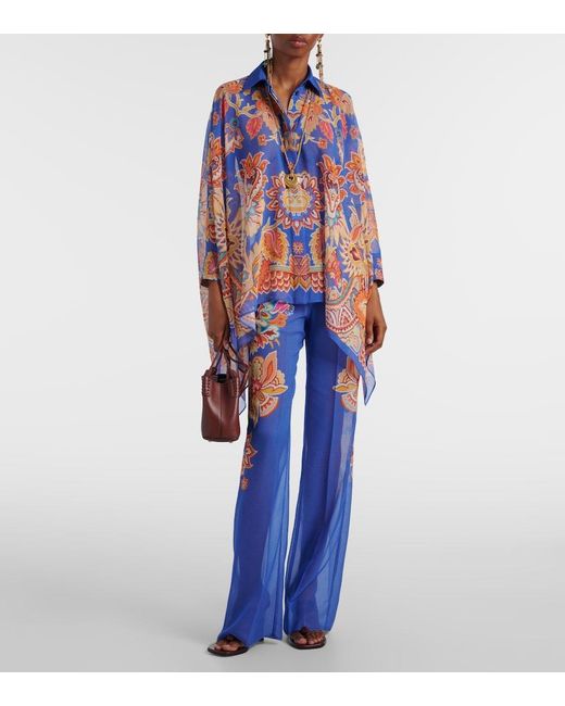 Poncho Estampado Etro de color Blue