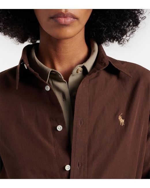 Polo Ralph Lauren Brown Dresses Cotton Linen