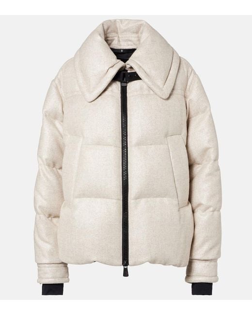 Moncler Natural Sandane Wool-Blend Down Jacket