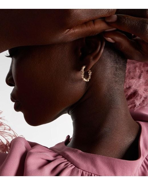 Sydney Evan White 14Kt Hoop Earrings With Diamonds