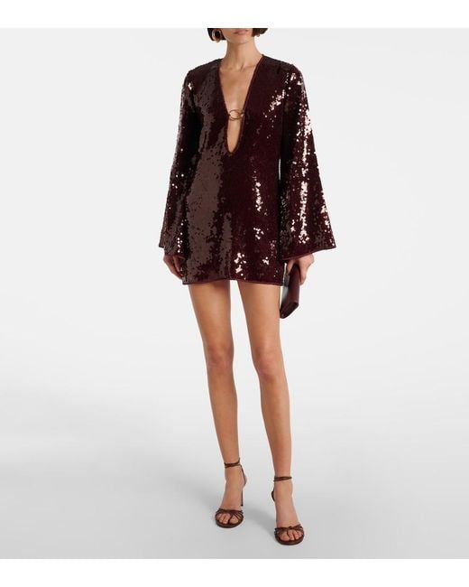 Oseree Red Marylin Sequined Kaftan