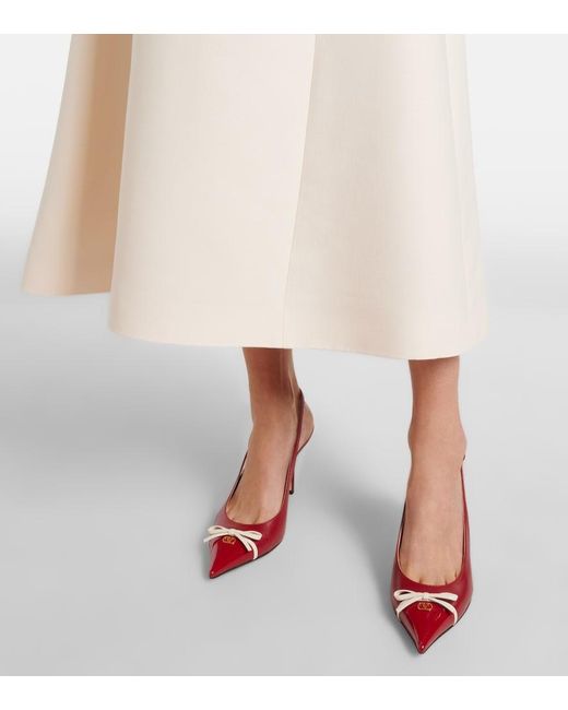 Valentino White Vgold Crepe Couture Midi Skirt