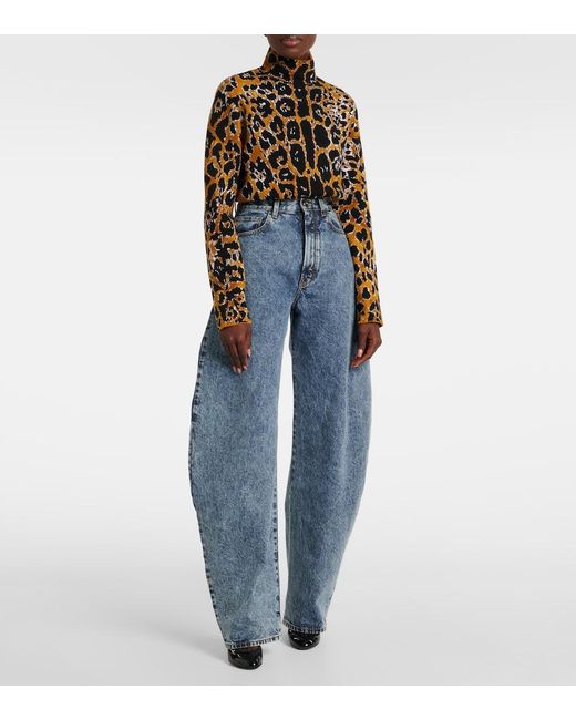 Alaïa Black Leopard Jacquard Sweater