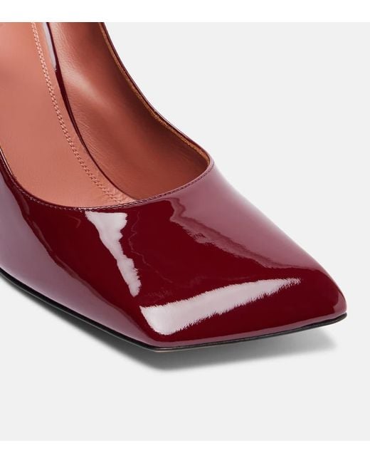 AMINA MUADDI Red Charlotte 95 Patent Leather Mary Jane Pumps