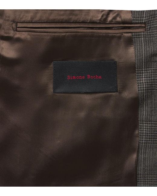 Simone Rocha Black Checked Embellished Wool Blazer for men