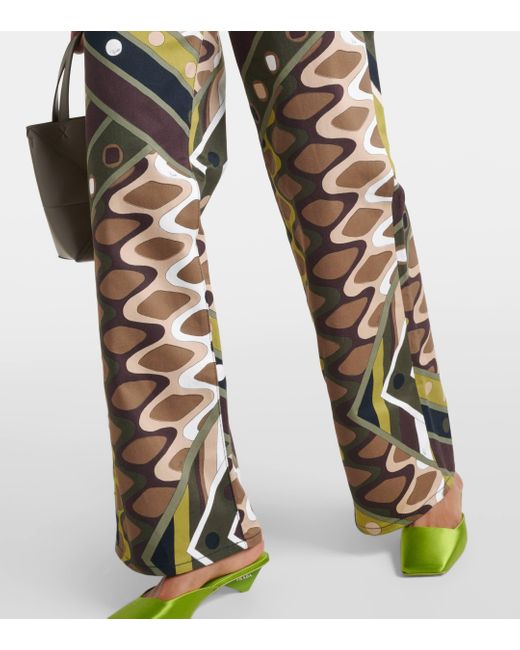 Pantalon ample imprime en coton melange Emilio Pucci en coloris Green
