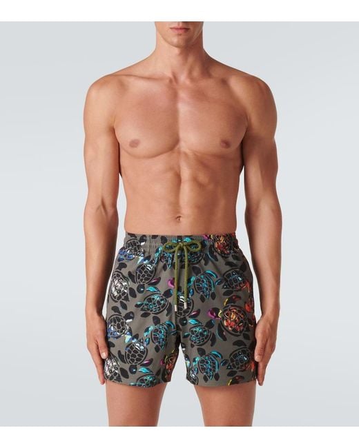 Vilebrequin Green Moorise Printed Swim Trunks for men