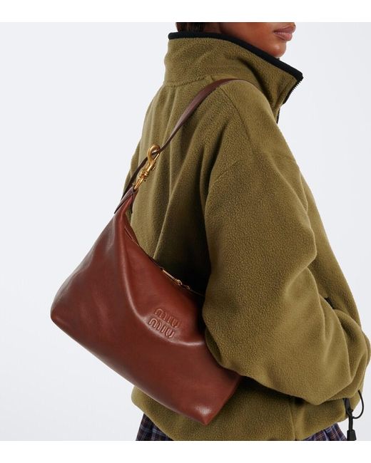 Miu Miu Red Spirit Leather Shoulder Bag