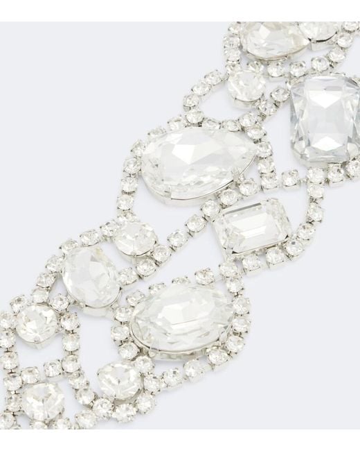 Magda Butrym White Crystal-Embellished Bracelet